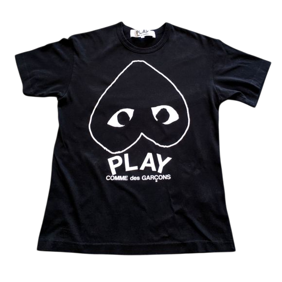 Comme des Garçons White Heart on Black T-Shirt