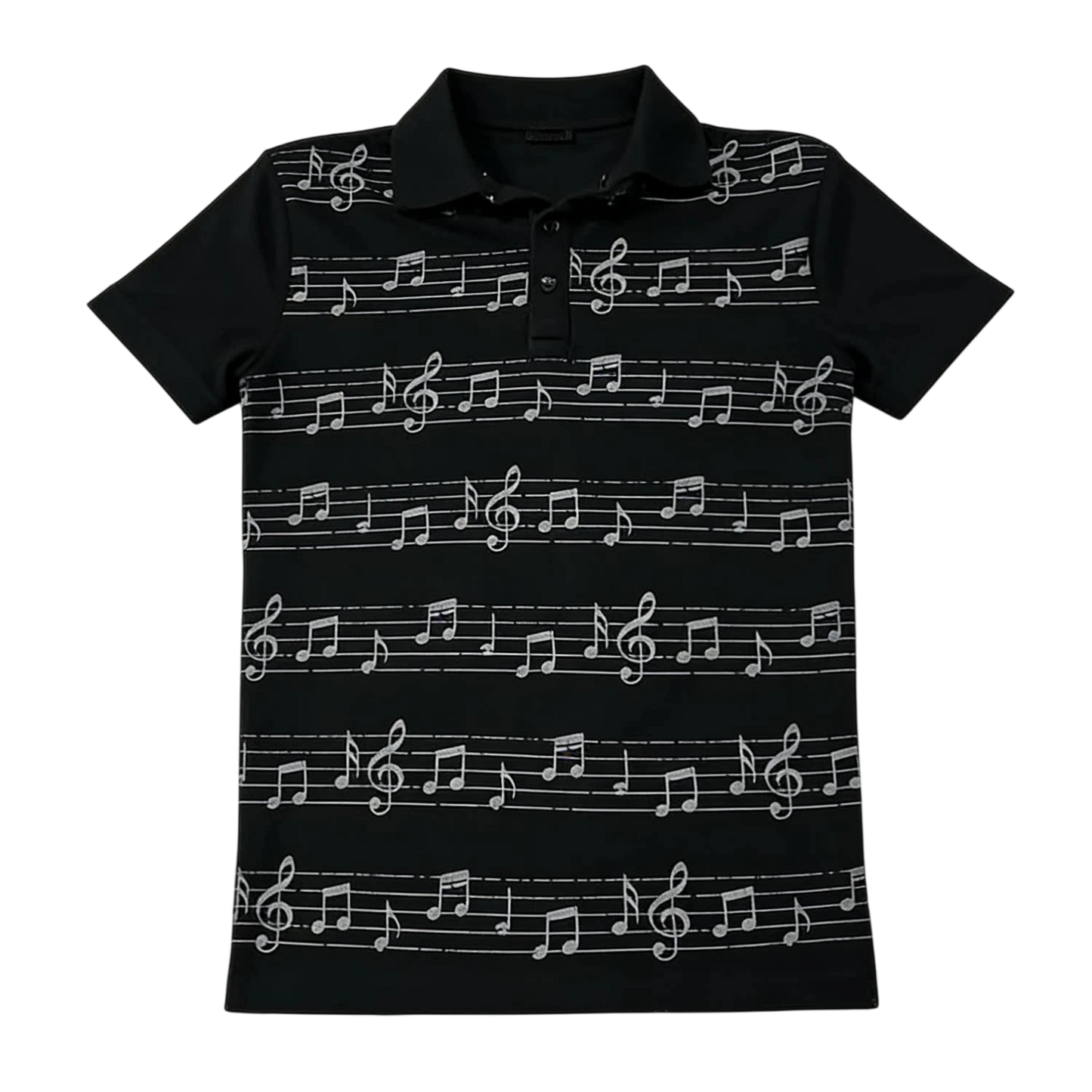 Music Note Polo Black