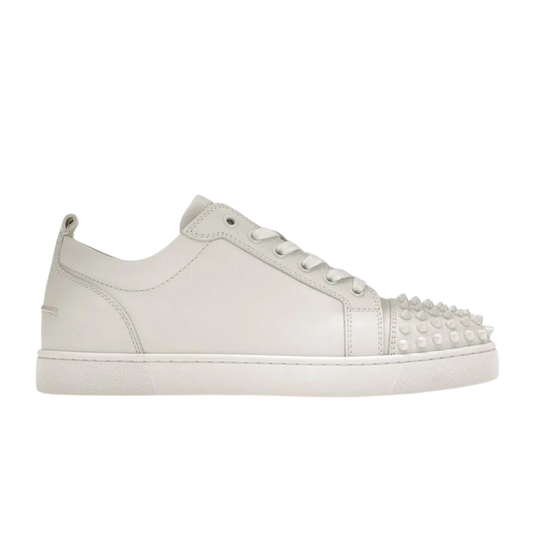 White Leather Spike Louboutins