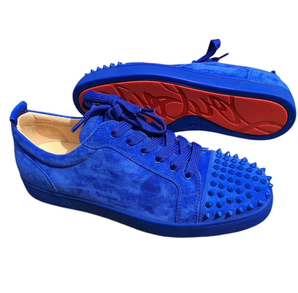 Blue Velvet Spike Louboutins