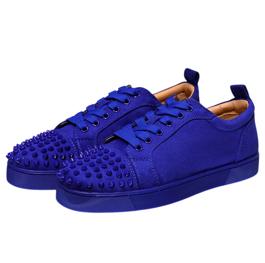 Blue Velvet Spike Louboutins