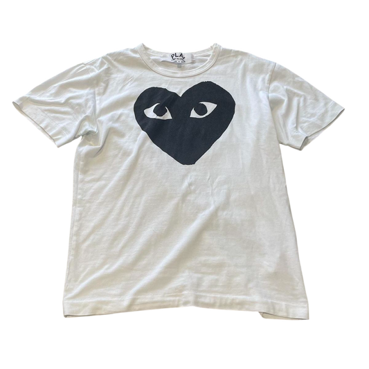 Comme des Garçons Black Heart on White T-Shirt
