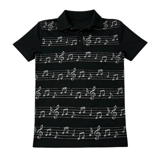 Music Note Polo Black